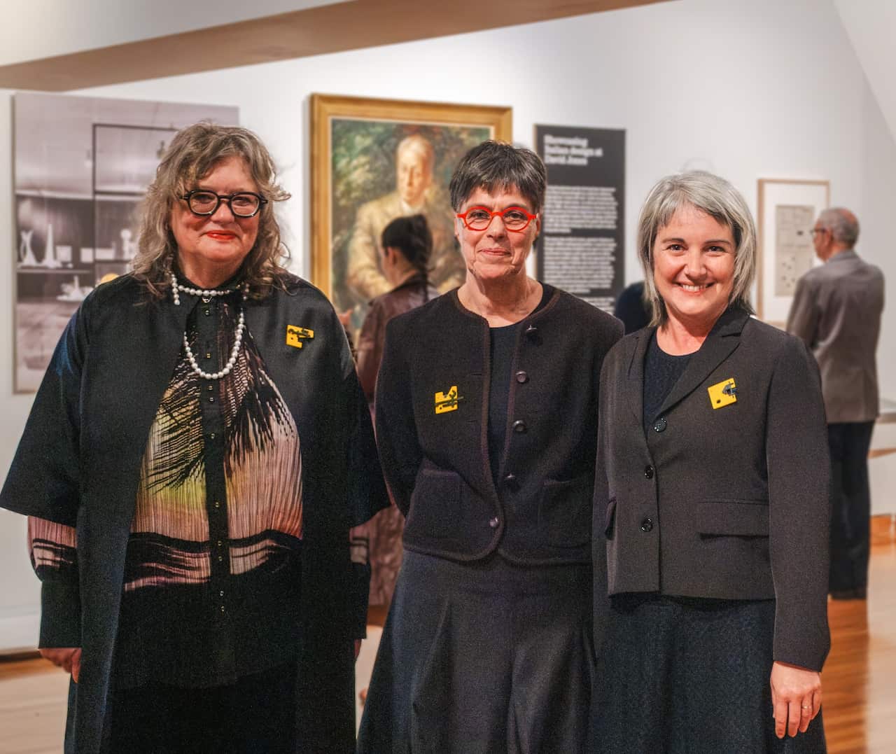 The curators of the Taglietti: Life In Design exhibition, from left: Virginia Rigney, Tanja Taglietti, and Silvia Micheli