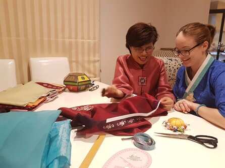 The two designers working together. Source: Supplied / Miranda Day