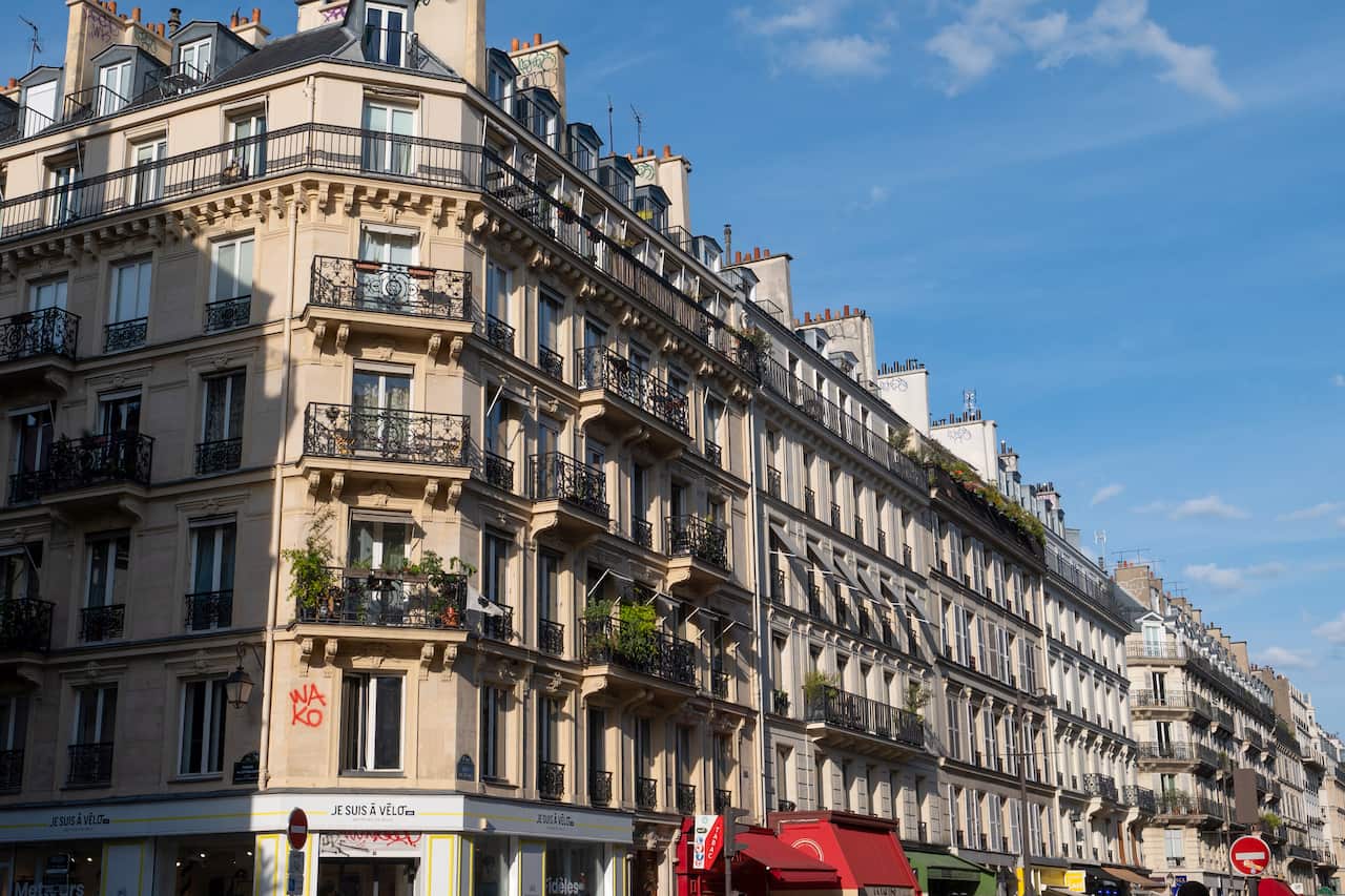 Five storey apartment blocks in Paris