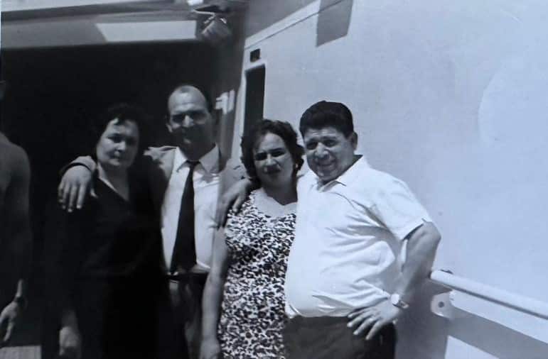 Santo and Concetta Gagliano in 1966 on the ship heading to Sydney.