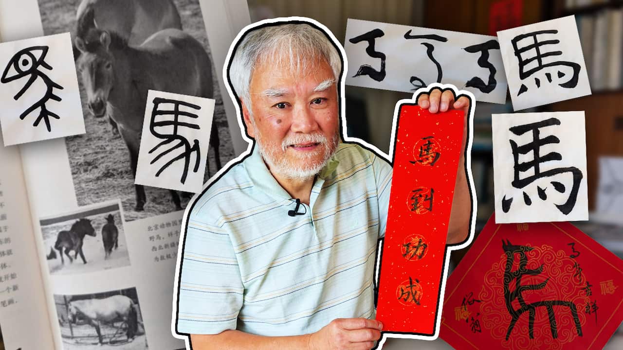 雪梨書畫導師張志力透過書法　解構「馬」字演變