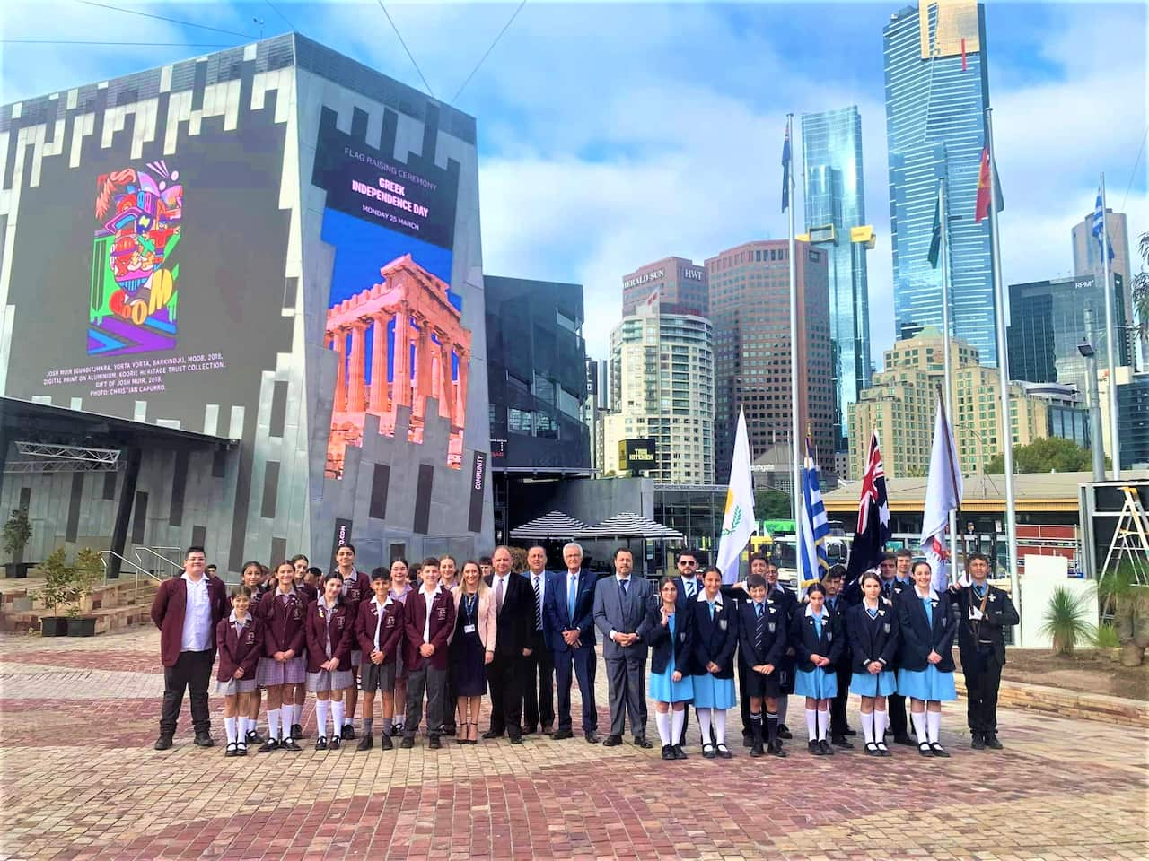 Greek Independence Day, Flag Raising Ceremony, Federation Square, 25 March 2024 