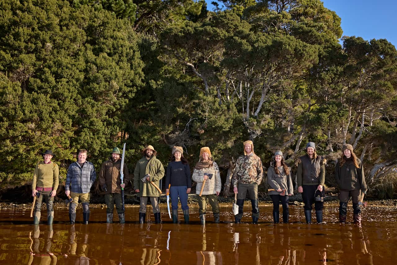 The cast of Alone Australia S3. L-R: Ceilidh, Muzza, Tom, Matt, Corinne, Yonke, Ben, Karla, Shay, Eva. All cast members will be present for Alone Australia season 3: The Reunion.