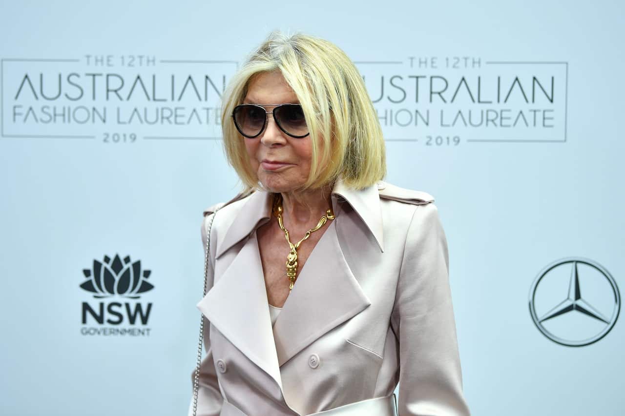 Carla Zampatti arrives at the 2019 Australian Fashion Laureate Awards at Customs House in Sydney, Wednesday, October 23, 2019.
