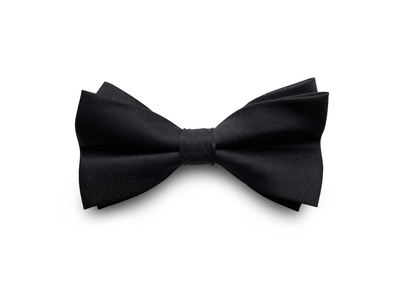 Black bow tie on white background