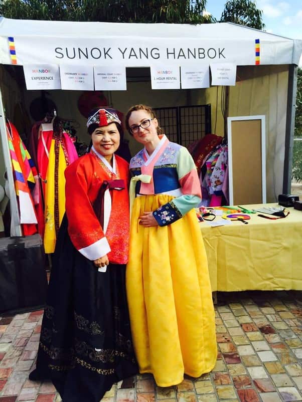 Miranda Day and her mentor Sunok Yang at the Melbourne Korea Festival in 2014. Source: Supplied / Miranda Day
