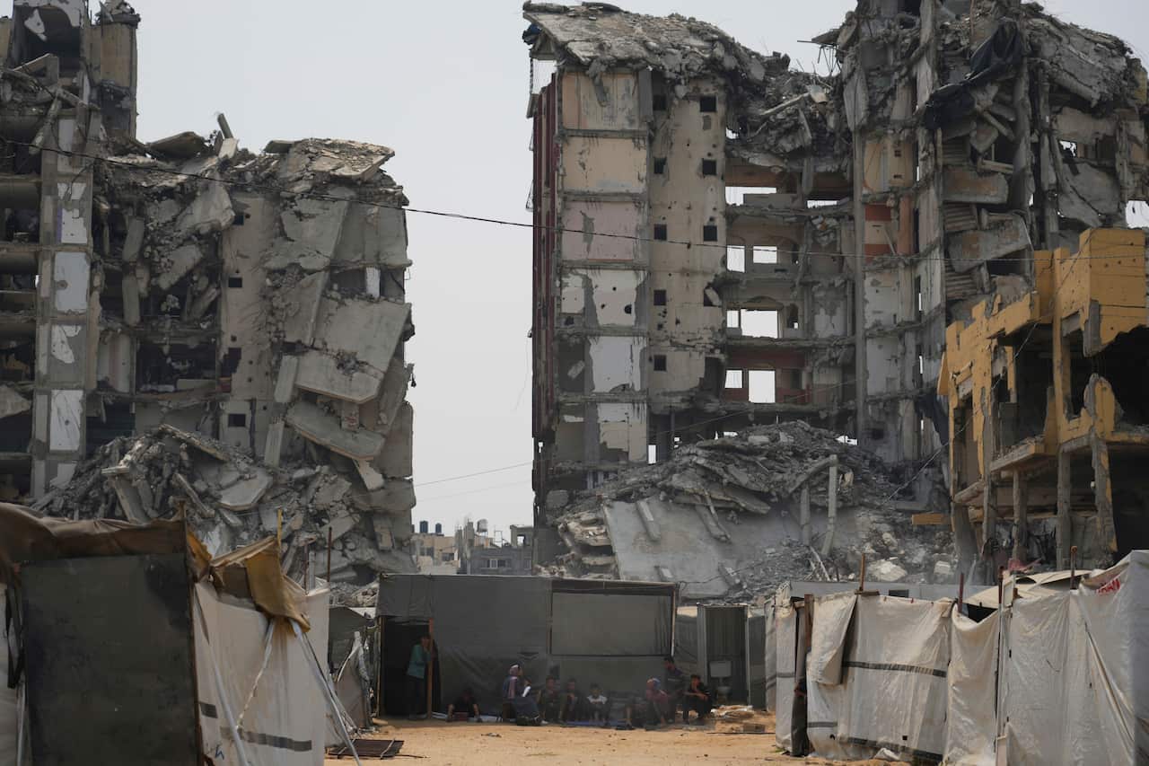 Destroyed buildings.
