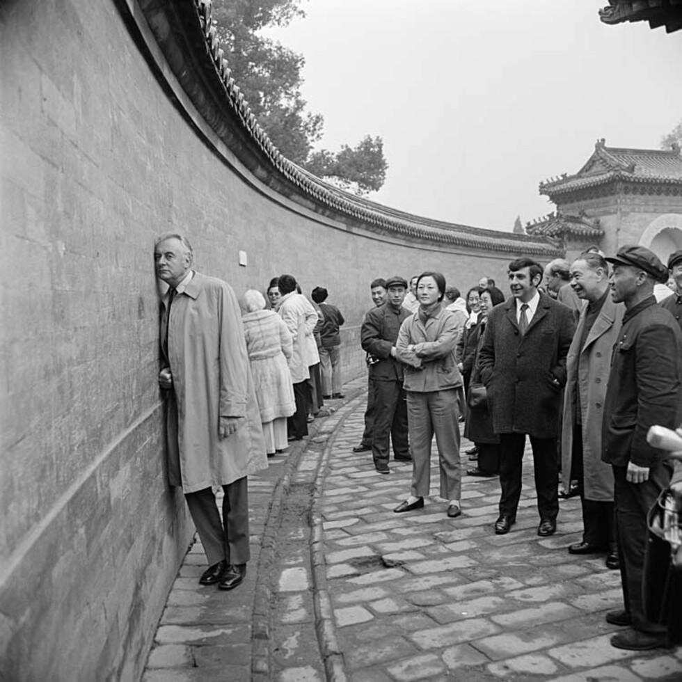 Gough Whitlam at the Echo Wall in the Temple of Heaven in Beijing 1973