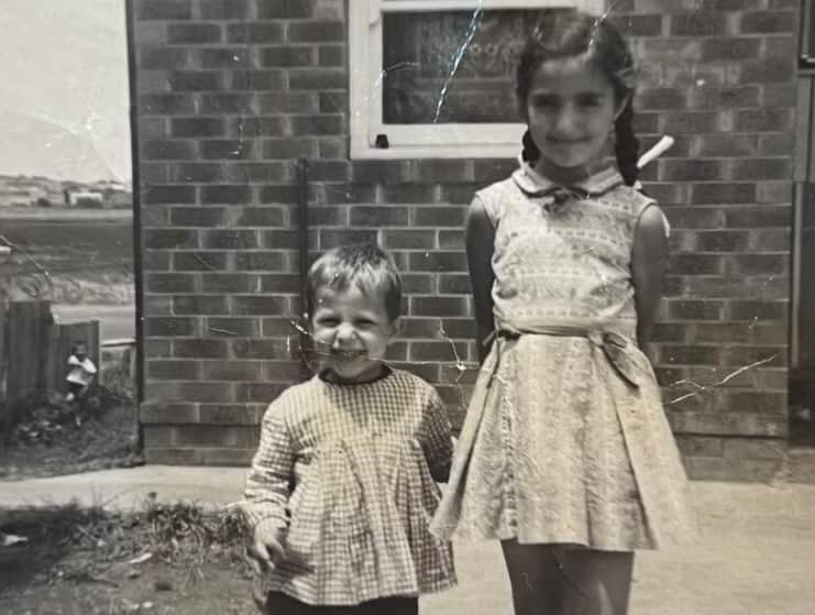 Giovanna Cardamone in January 1967 with her little brother shortly after arriving in Australia.