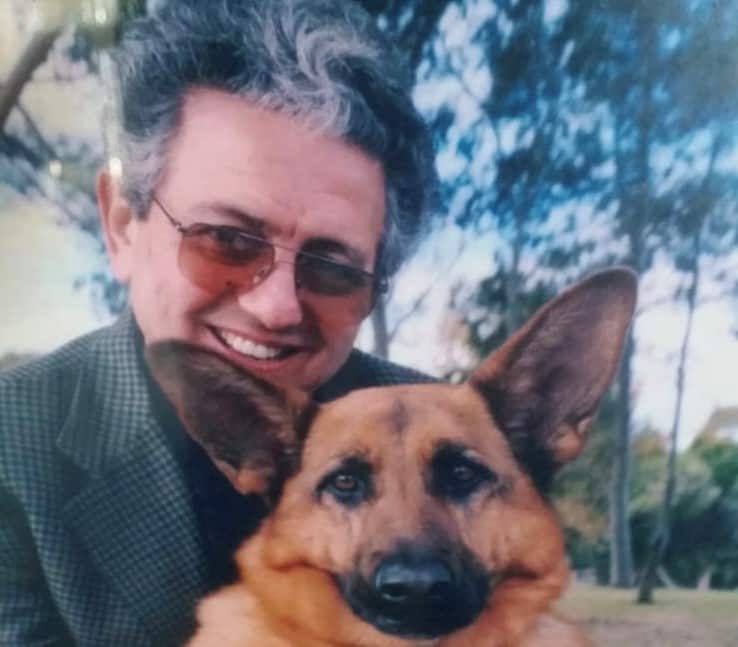 Pino Zappia with his German shepherd