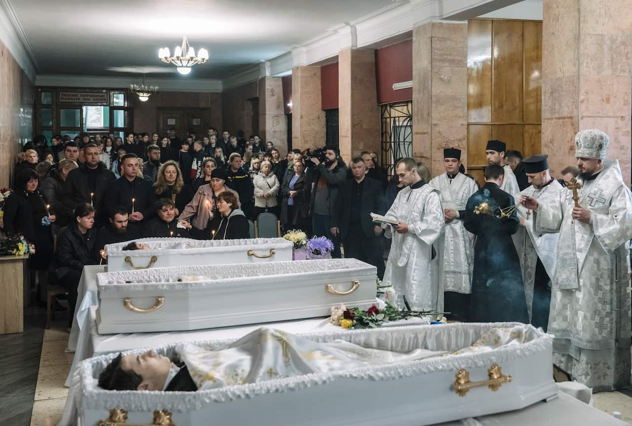 Ukraine bids farewell to three children killed in Russian attack in Zhytomyr region&#xA;