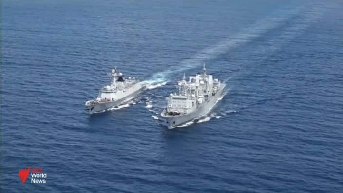 Chinese Navy flotilla continues live firing exercise on Australia’s coastline