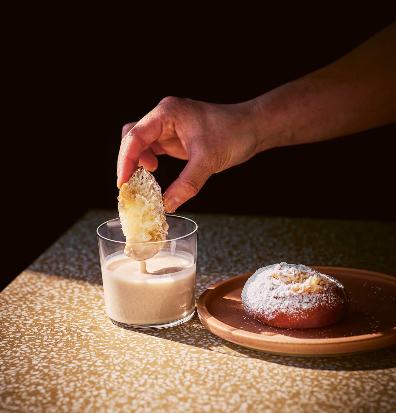 HamChimPengDoughnuts and rice-almond milk.jpg
