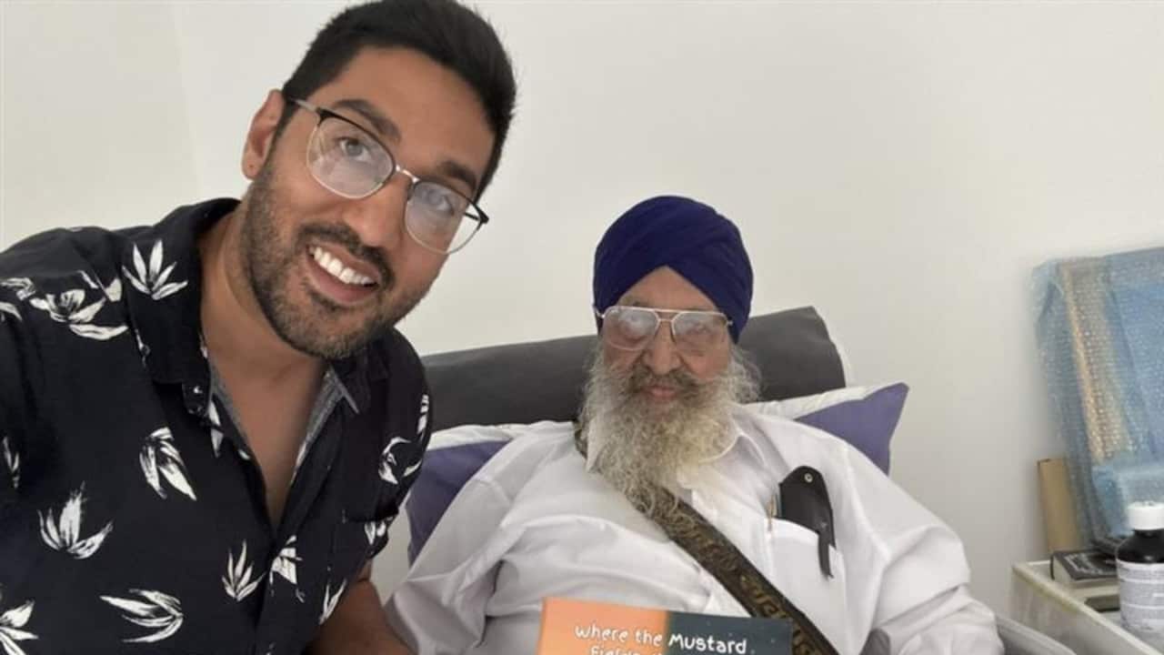 Manmeet Bedi with his grandfather Teja Singh Grewal 