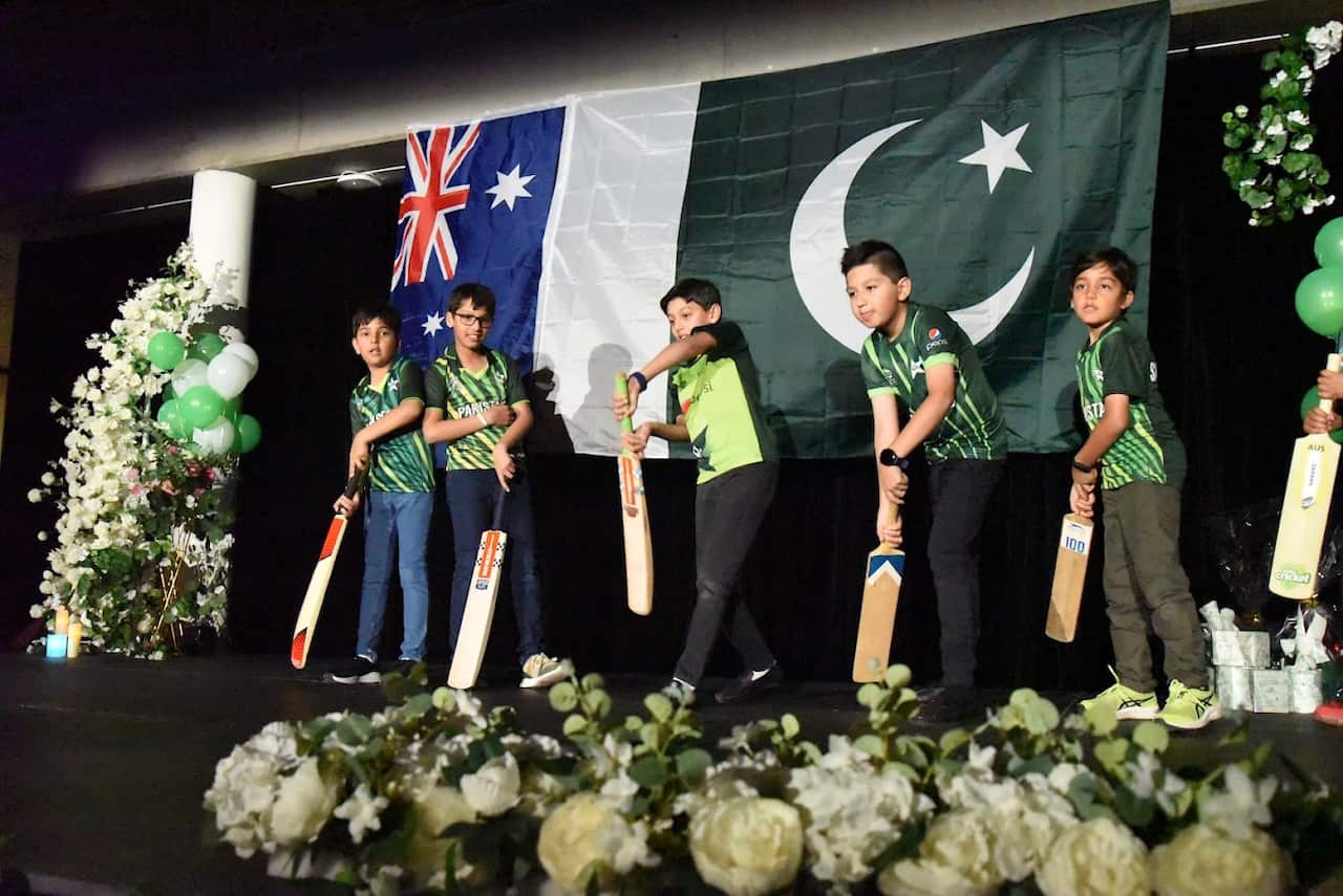 kids showing Cricket love in Pakistani Kit