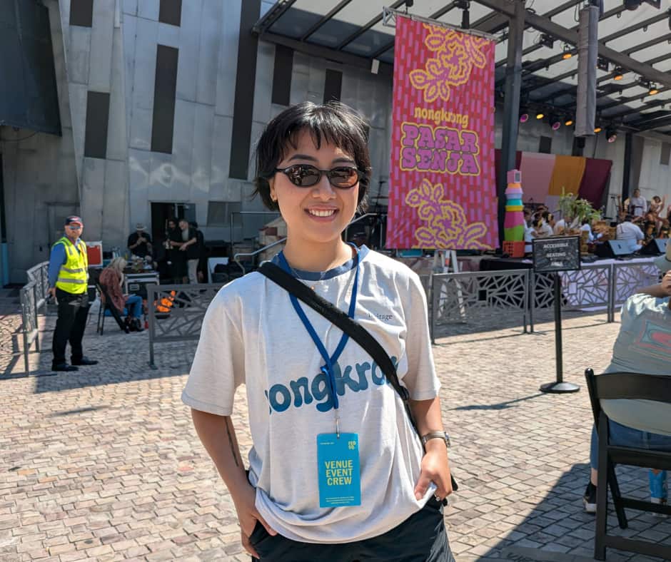 Diletta Legowo, one of the organisers of Nongkrong Festival, at the Pasar Senja event in Fed Square, Melbourne. 
