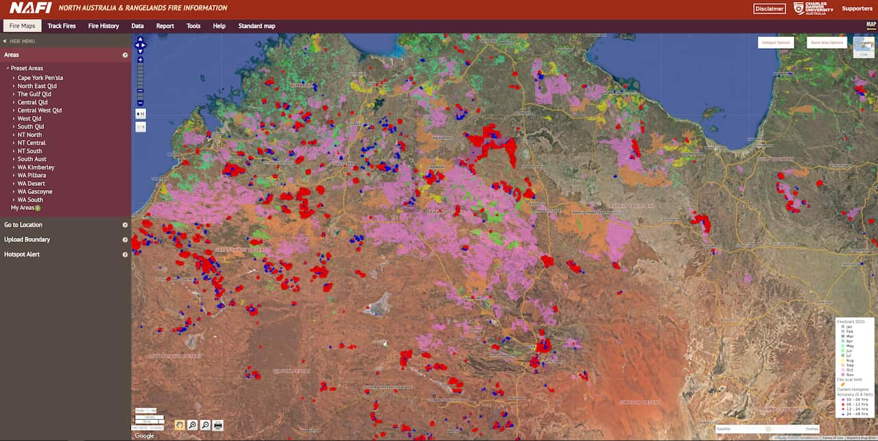 Bushfires in Central Australia on 7 November at 1130 am.jpg