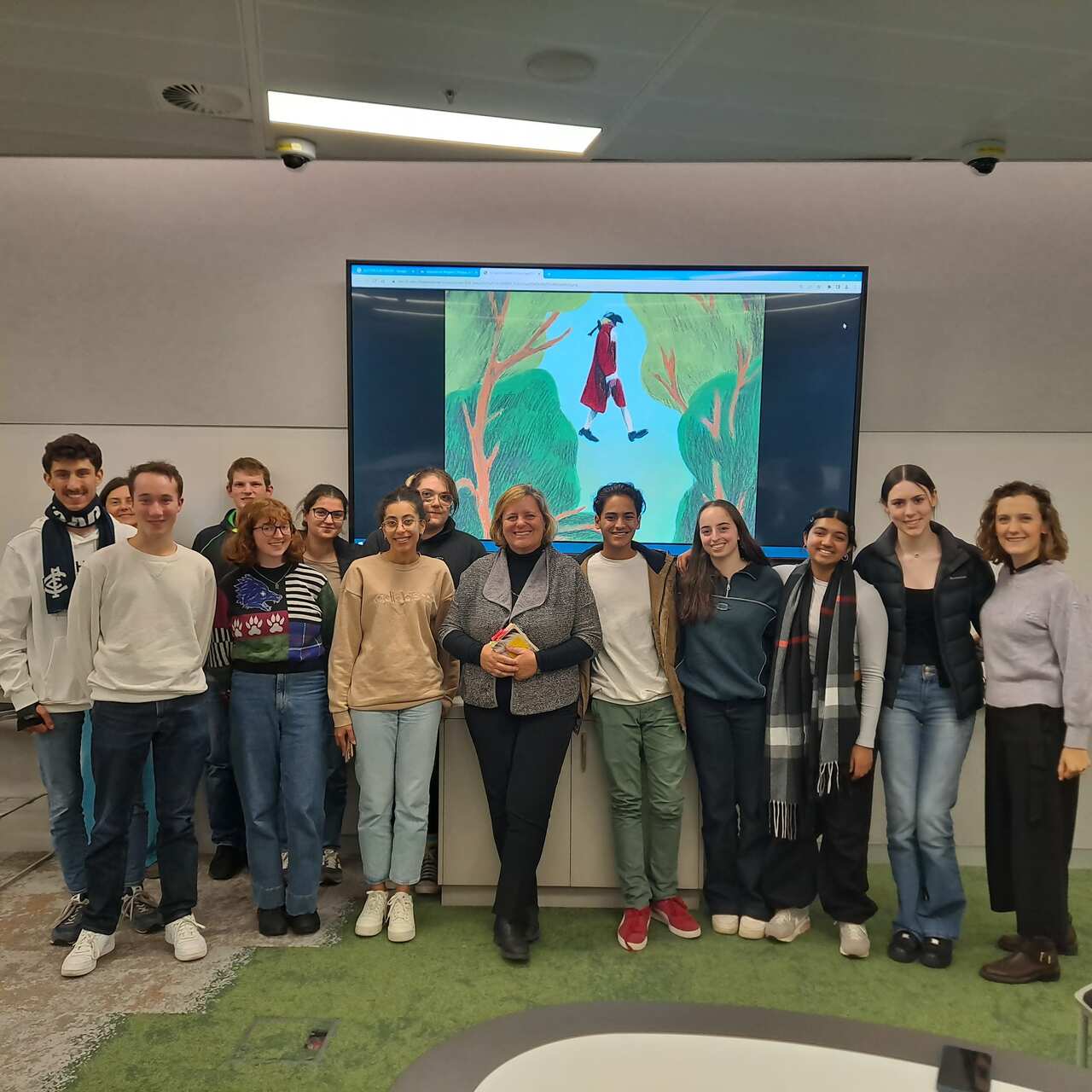 La professoressa Di Nicola e la dottoressa Rubini (a destra) con gli studenti di italiano di Monash University