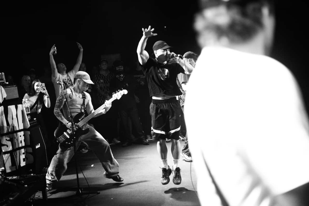 A band playing on stage.