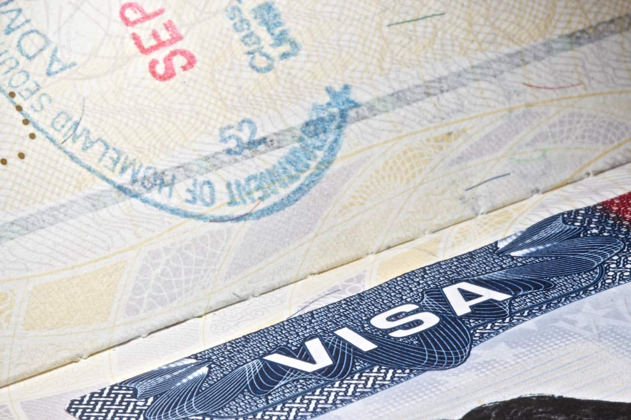 USA VISA with partial stamp
