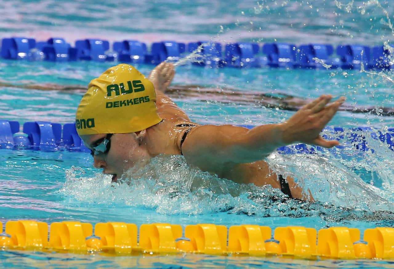 Elizabeth Dekkers swims the butterfly.