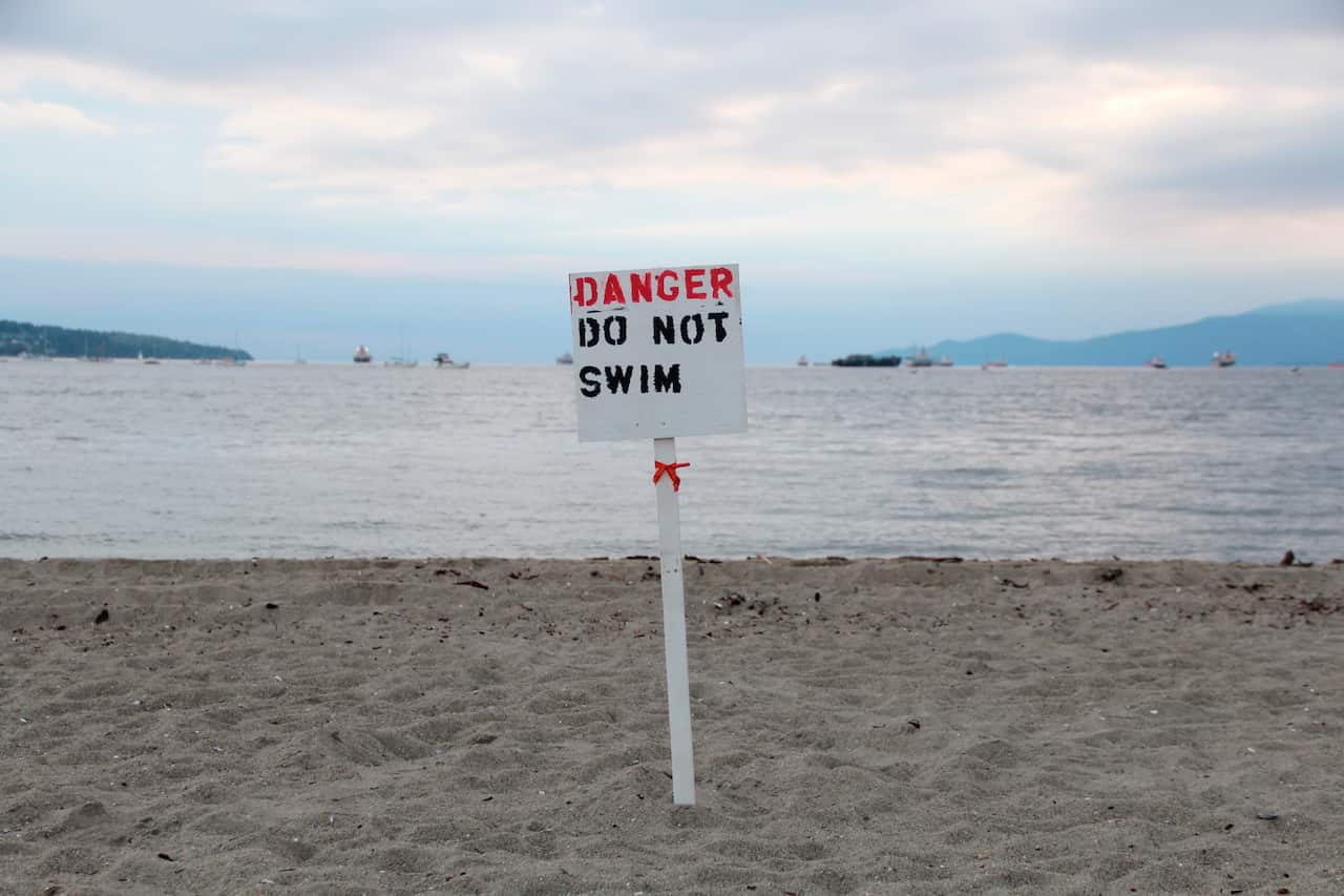 Danger, do not swim sign, Vancouver