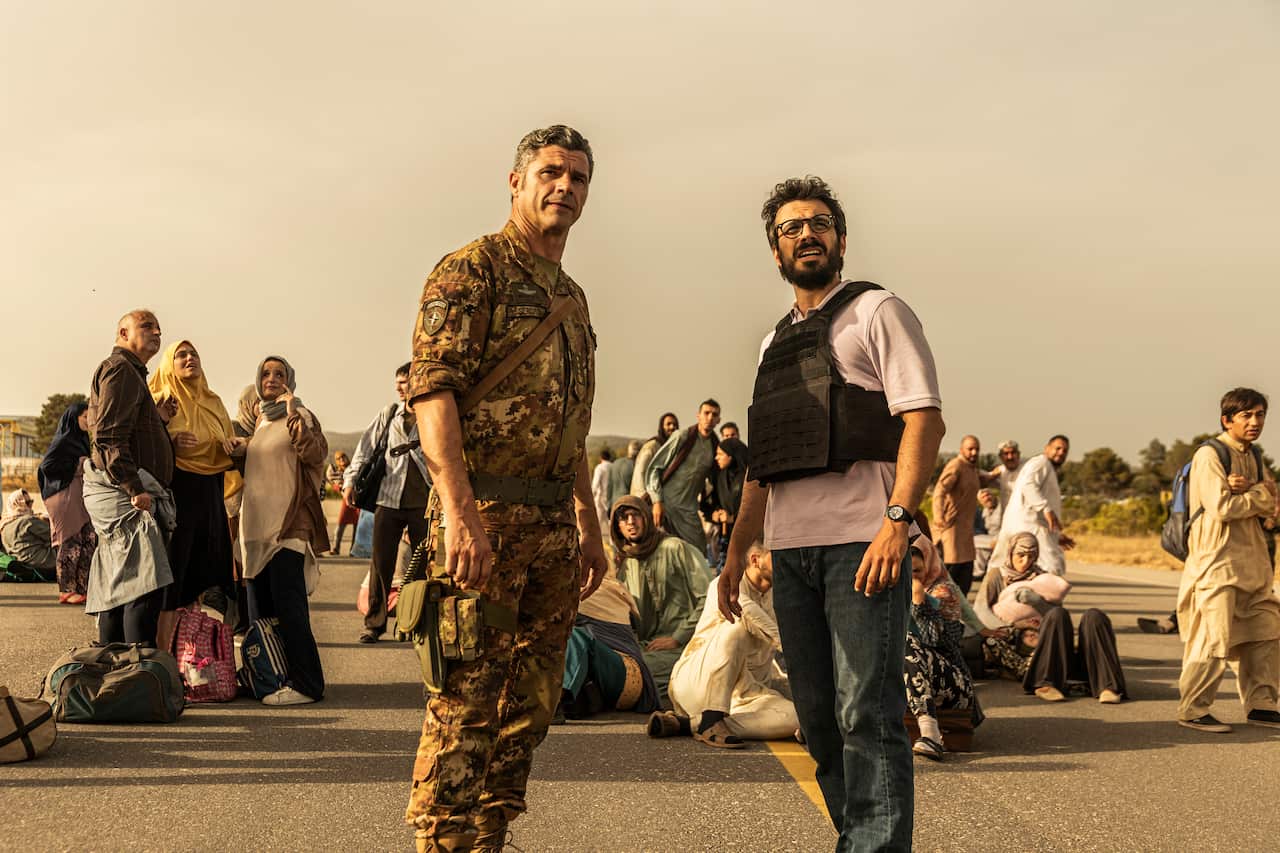 Christos Vasilopoulos (Massimi) and Gianmarco Saurino (Giovanni) in Kabul.