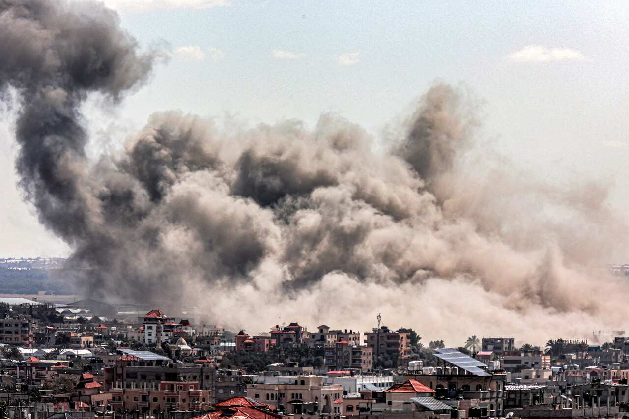 Massive smoke plume rises over Gaza
