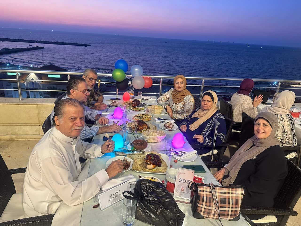 Mona Sakr with her family in Gaza before the war