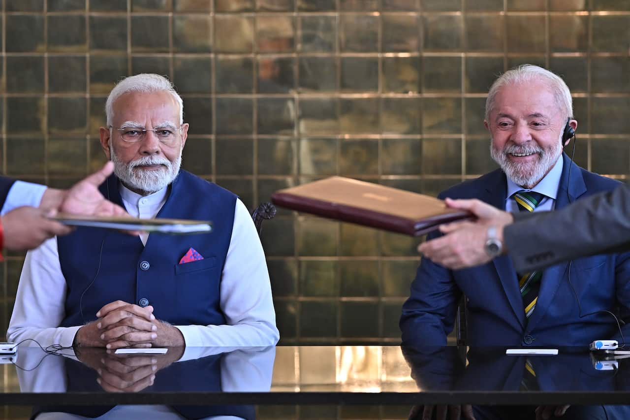 Brazil's Lula welcomes Indian President Modi in Brasilia
