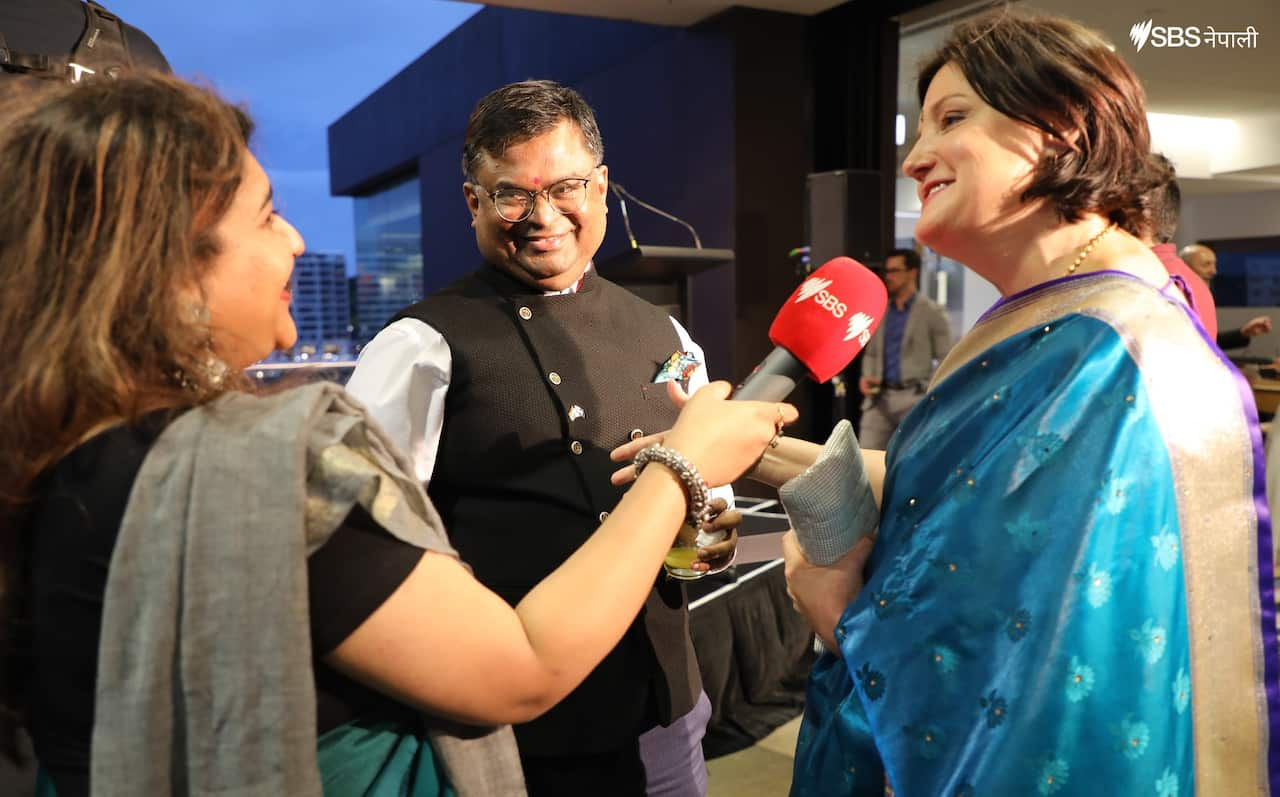 Former MP Jodi McKay at the Sydney Opera House Diwali lighting event.