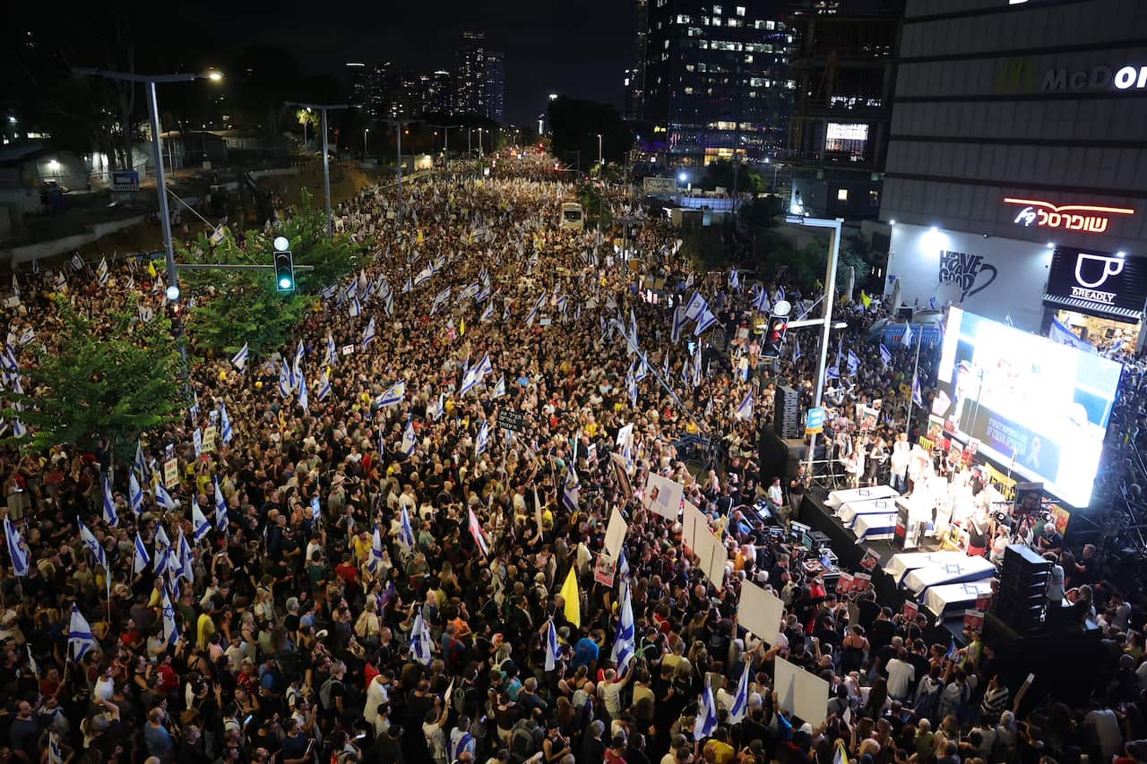 Thousands rally in Tel Aviv to demand release of Israeli hostages held in Gaza