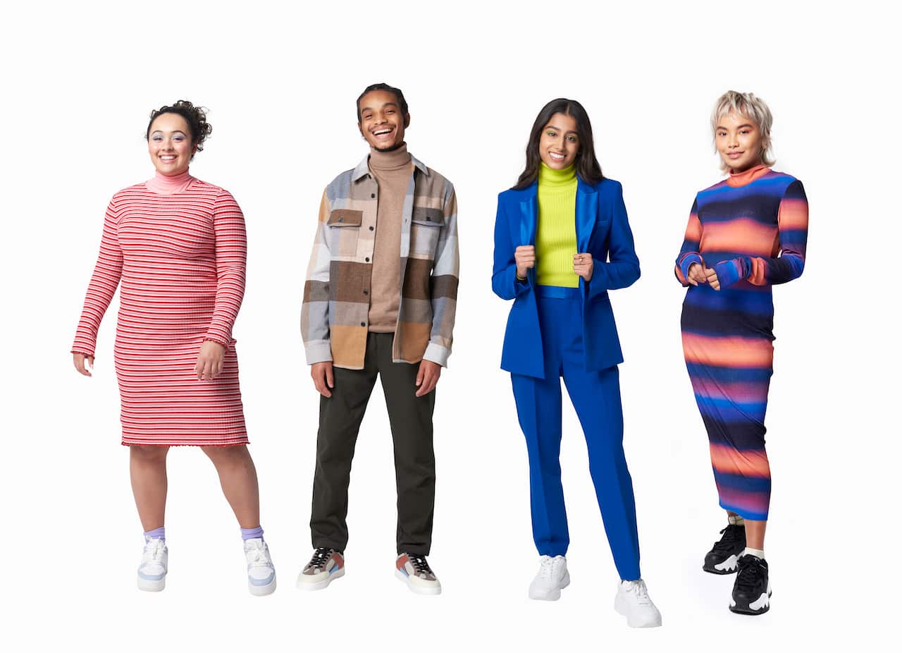 Line up of Fashionable Gen Z adults