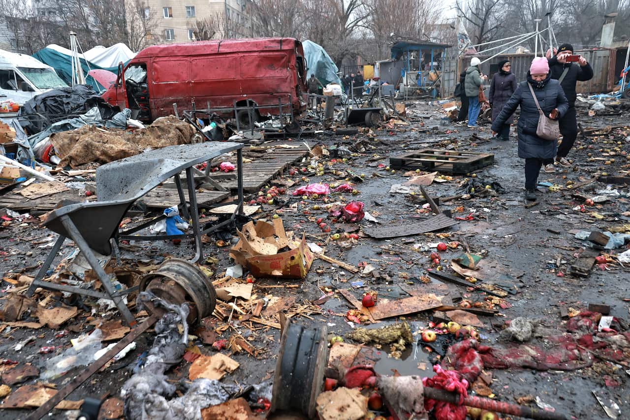 Russian Drone Strike Targets Marget And Apartment Block - Ukraine