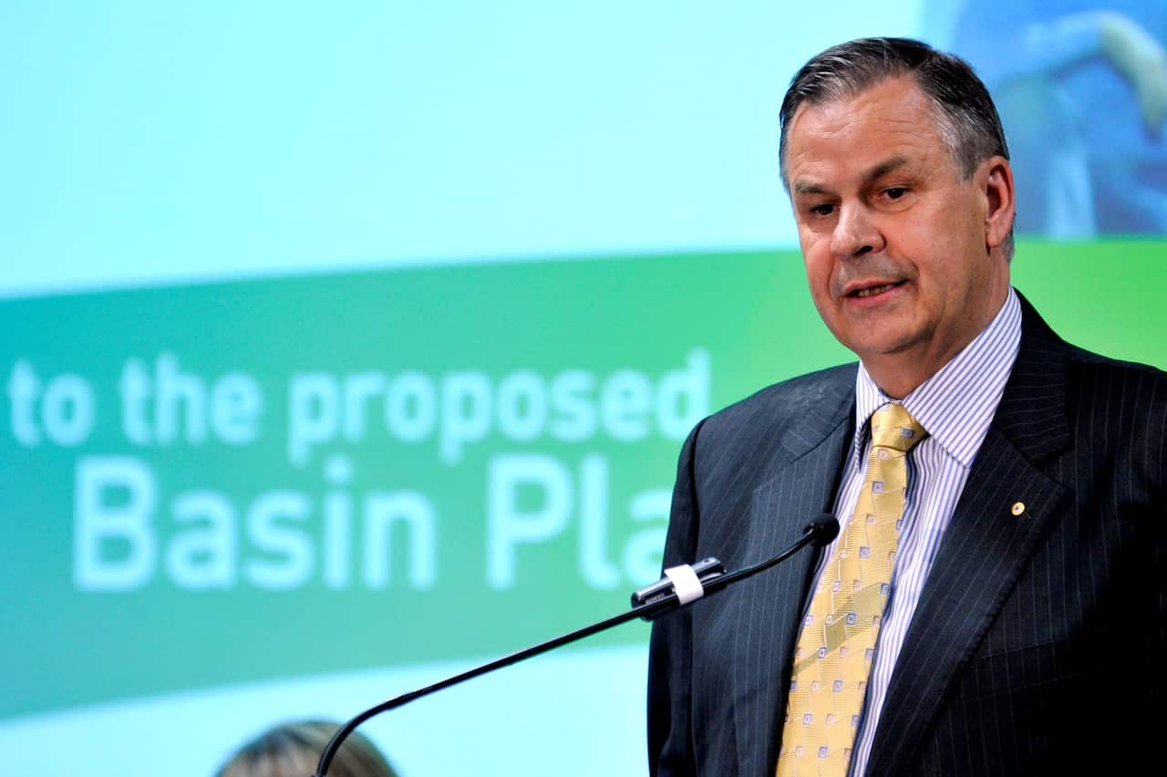 Chairman of the Murray Darling Basin Authority Mike Taylor speaking during a press conference in Canberra, Friday, Oct. 8, 2010. 