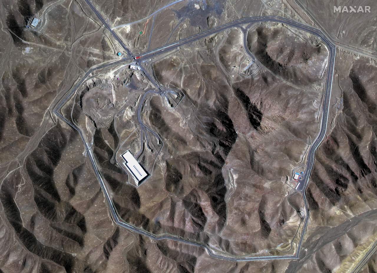 Satellite image of a uranium enrichment facility.