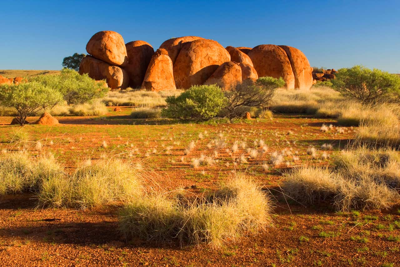 Devils Marbles - several circular shaped marbles