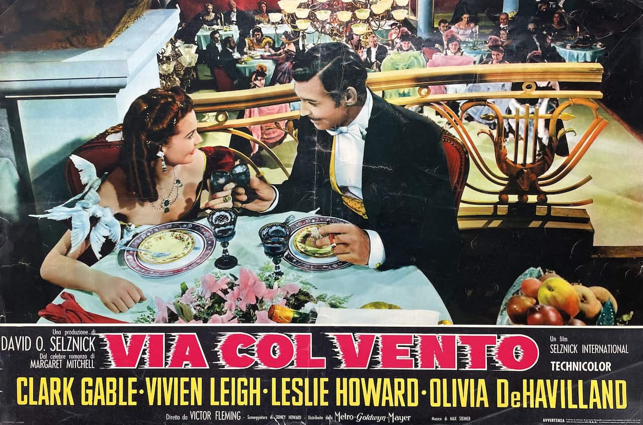 La locandina di "VIa col Vento", dalla collezione privata di Santo Cilauro.