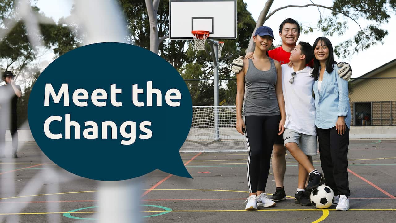Chang family on sportsfield