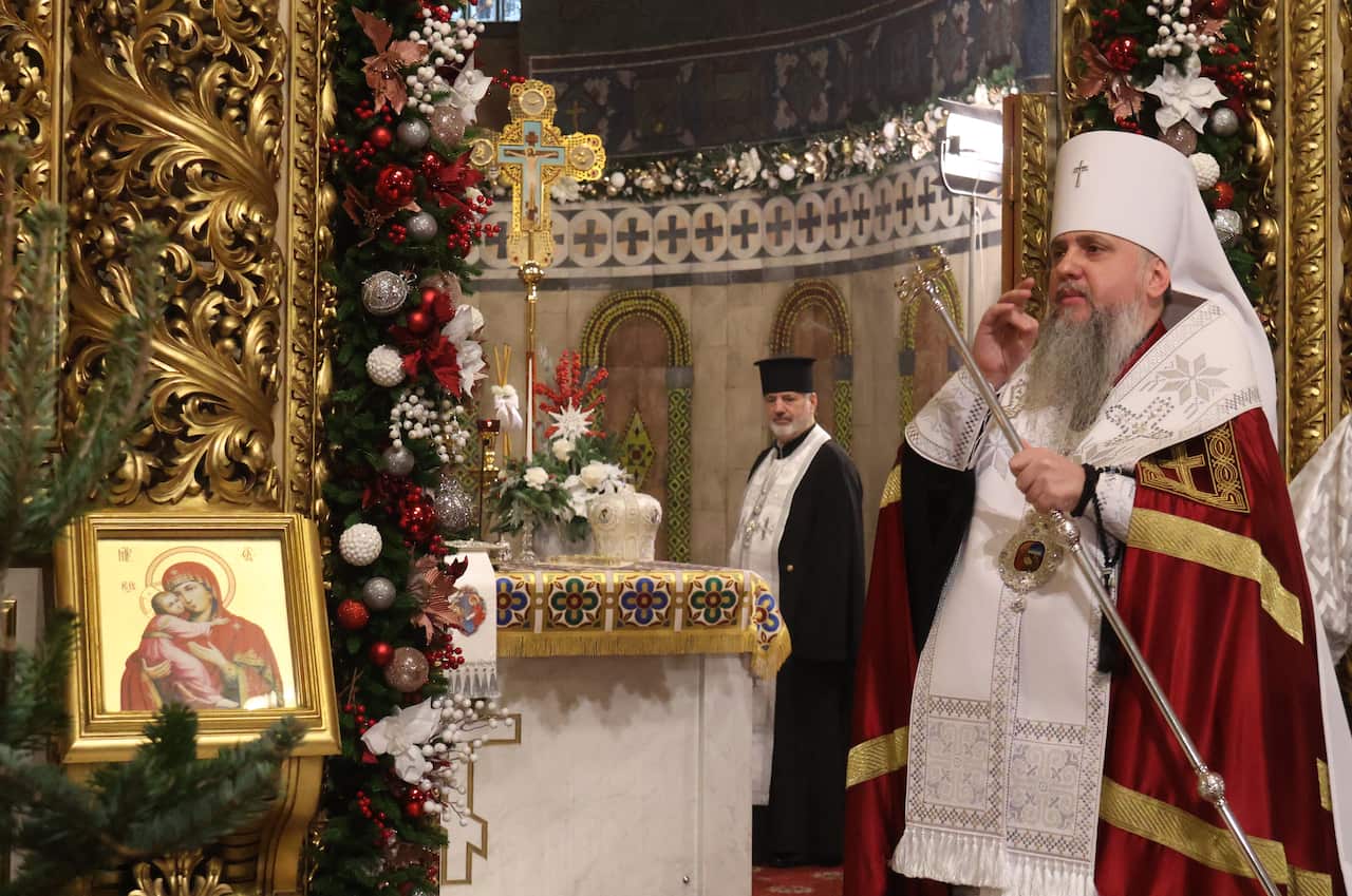 Epiphanius I of Ukraine conducts Christmas Eve service - Kyiv
