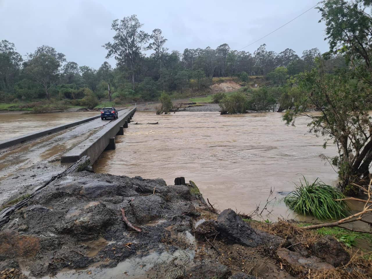 A flooded river near Port Macquarie 