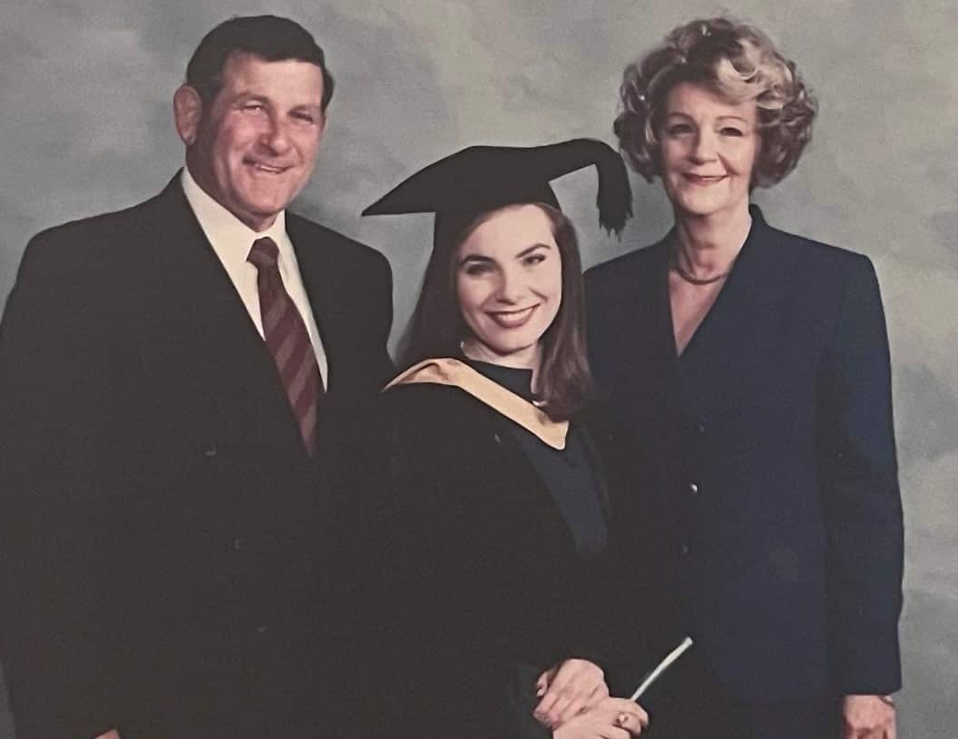 Gabriella Rubagotti with her parents in 2003