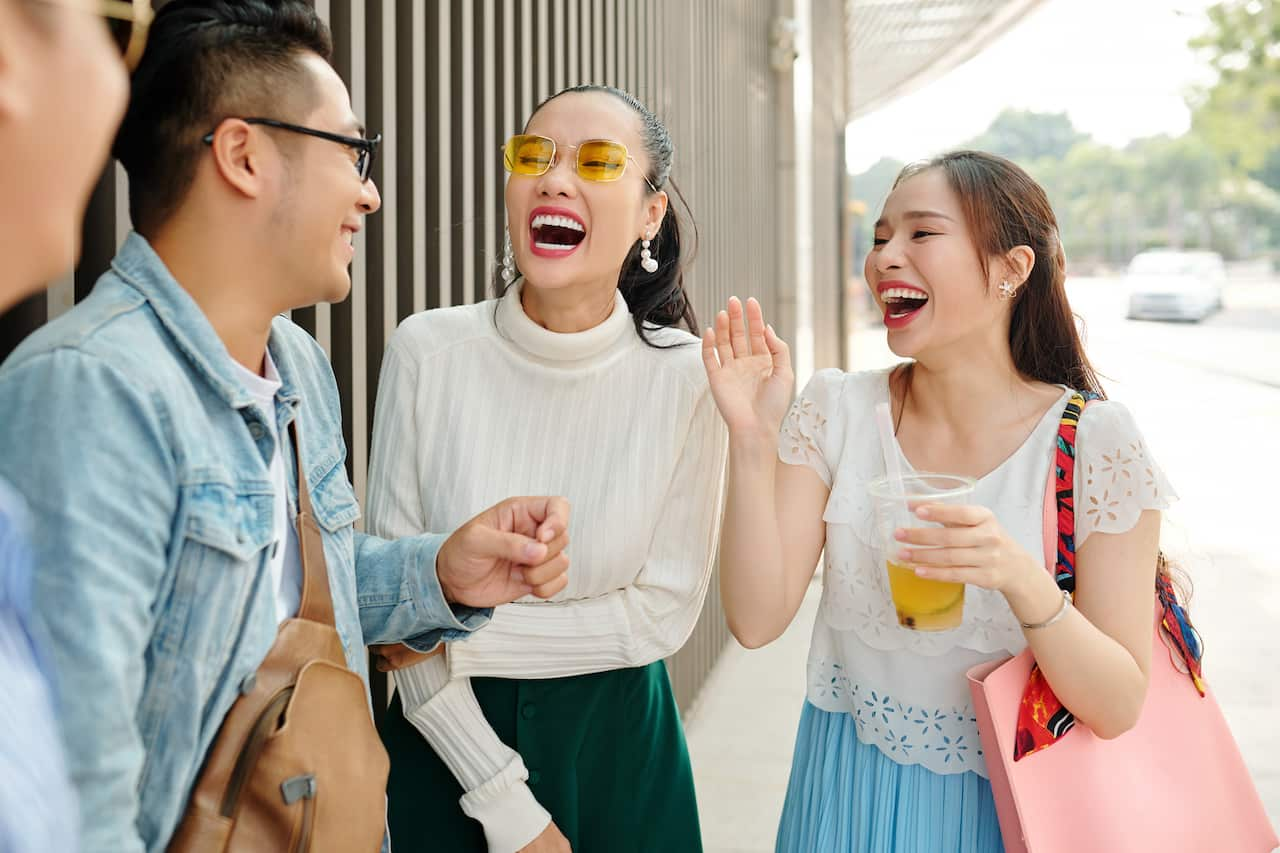 Women laughing at jokes