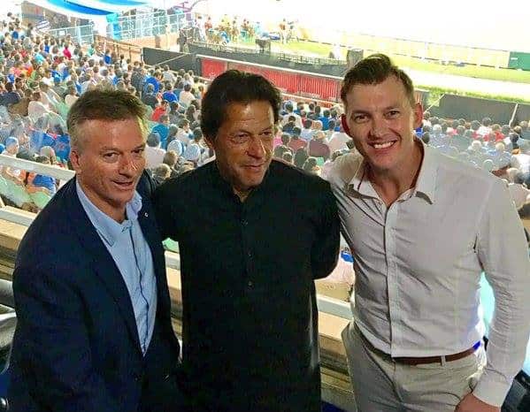 Imran Khan with Steve Waugh and Brett Lee #PakvsInd 2016