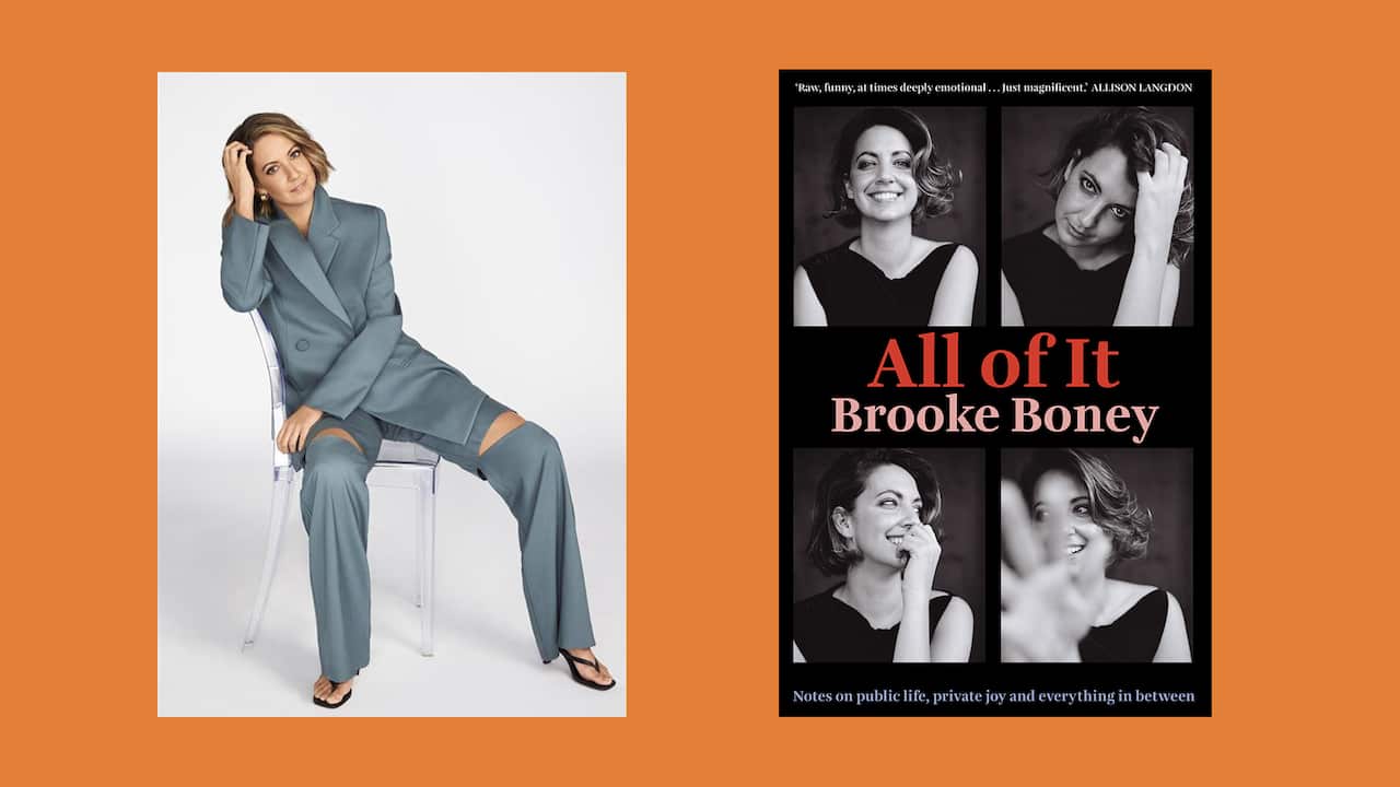 A composite image of the author and the cover of her book. 