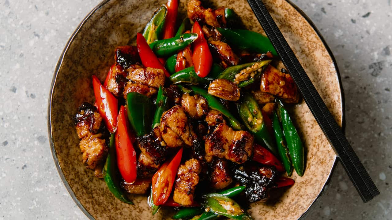 Hunan-style pork and chilli