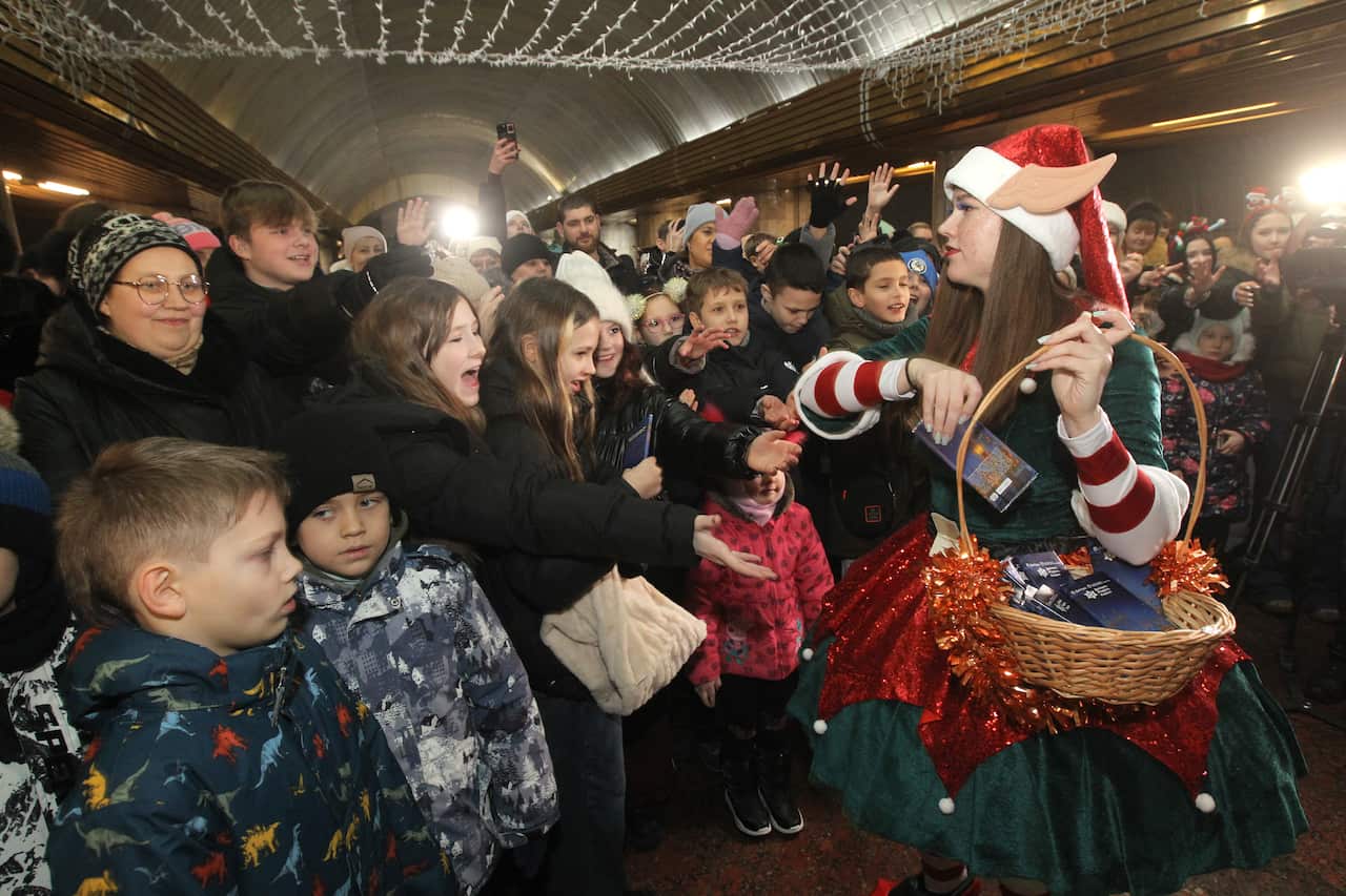 Lighting of Dnipro’s Christmas Tree at Metro Station - Ukraine
