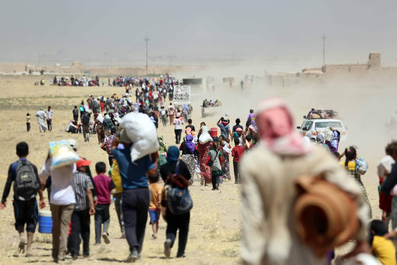 The mass rescue of Yazidis in the Sinjar mountains following the IS attack. 