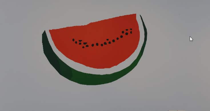 Watermelon piece by Palestinian artist Khaled Hourani, 2007.jpg