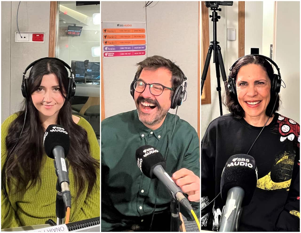 L: Hyacinth Makka, Jeremy Artis, Ioanna Gagani / SBS Greek: Panos Apostolou